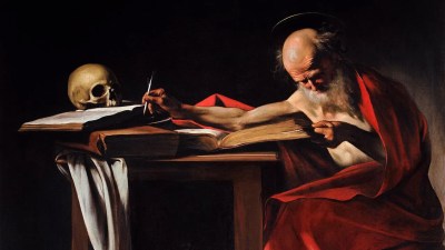 Saint Jerome Writing Caravaggio painting